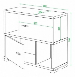 Тумба комбинированная Домино СБ-30/2 в Губкинском - gubkinskiy.mebel24.online | фото 2