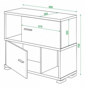 Тумба комбинированная Домино СБ-30/2 в Губкинском - gubkinskiy.mebel24.online | фото 3