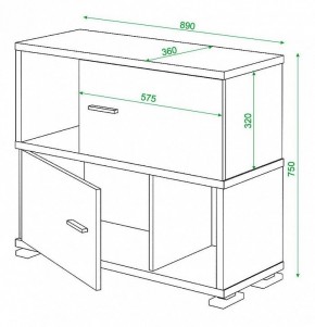 Тумба комбинированная Домино СБ-30/2 в Губкинском - gubkinskiy.mebel24.online | фото 3