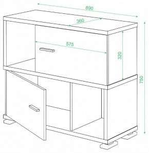 Тумба комбинированная Домино СБ-30/2 в Губкинском - gubkinskiy.mebel24.online | фото 2