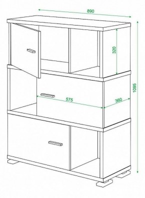 Тумба комбинированная Домино СБ-30/3 в Губкинском - gubkinskiy.mebel24.online | фото 3