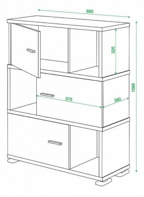 Тумба комбинированная Домино СБ-30/3 в Губкинском - gubkinskiy.mebel24.online | фото 3
