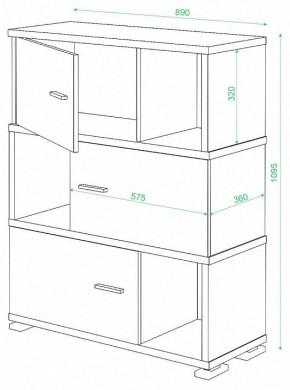 Тумба комбинированная Домино СБ-30/3 в Губкинском - gubkinskiy.mebel24.online | фото 3