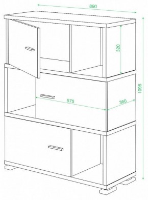 Тумба комбинированная Домино СБ-30/3 в Губкинском - gubkinskiy.mebel24.online | фото 2