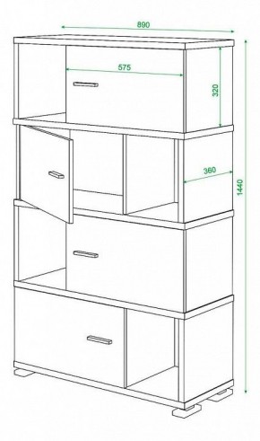 Тумба комбинированная Домино СБ-30/4 в Губкинском - gubkinskiy.mebel24.online | фото 3