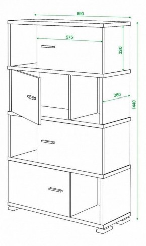 Тумба комбинированная Домино СБ-30/4 в Губкинском - gubkinskiy.mebel24.online | фото 2