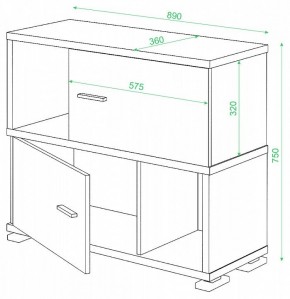 Тумба комбинированная СБ-30/2 в Губкинском - gubkinskiy.mebel24.online | фото 2