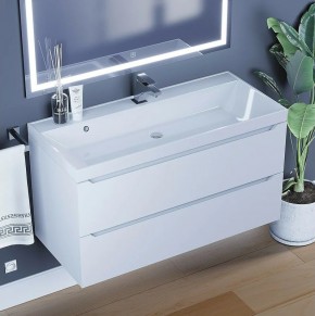 Тумба под раковину Uperwood Tanos 100 см, подвесная, белая матовая в Губкинском - gubkinskiy.mebel24.online | фото 10