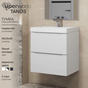 Тумба под раковину Uperwood Tanos 50 см, подвесная, белая матовая в Губкинском - gubkinskiy.mebel24.online | фото 6