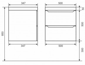 Тумба под раковину Uperwood Tanos 50 см, подвесная, черная матовая в Губкинском - gubkinskiy.mebel24.online | фото 3