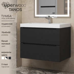 Тумба под раковину Uperwood Tanos 70 см, подвесная, черная матовая в Губкинском - gubkinskiy.mebel24.online | фото 3