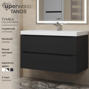 Тумба под раковину Uperwood Tanos 90 см, подвесная, черная матовая в Губкинском - gubkinskiy.mebel24.online | фото 3