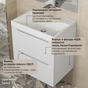Тумба с раковиной Uperwood Tanos 50 см, подвесная, белая матовая в Губкинском - gubkinskiy.mebel24.online | фото 6