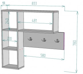 Вешалка настенная для одежды V28 в Губкинском - gubkinskiy.mebel24.online | фото 2