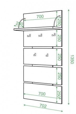 Вешалка настенная Домино СТ-50 в Губкинском - gubkinskiy.mebel24.online | фото 2